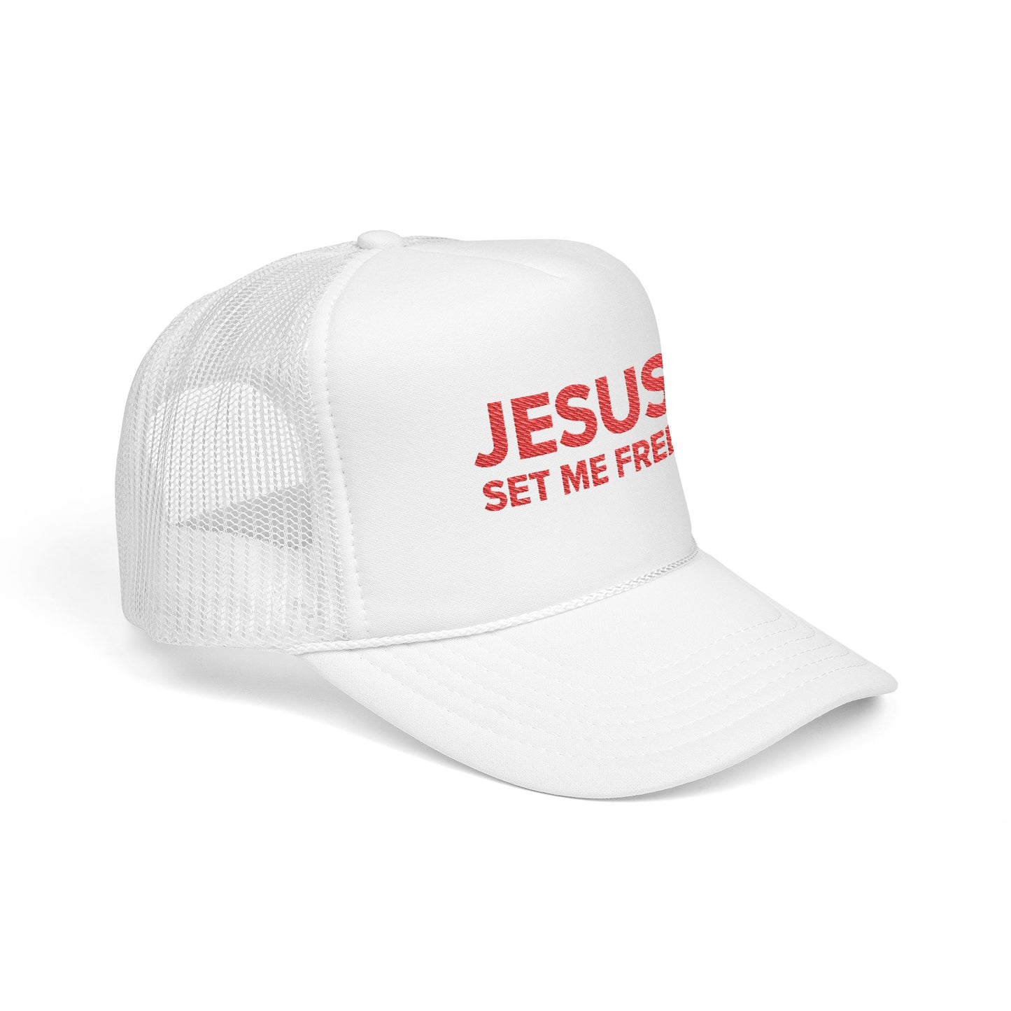 JESUS SET ME FREE Foam Trucker Hat (Embroidery)