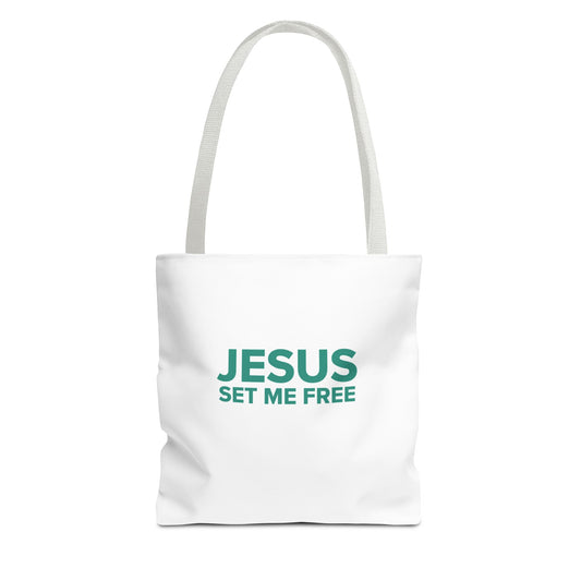 JESUS SET ME FREE Tote Bag (AOP)