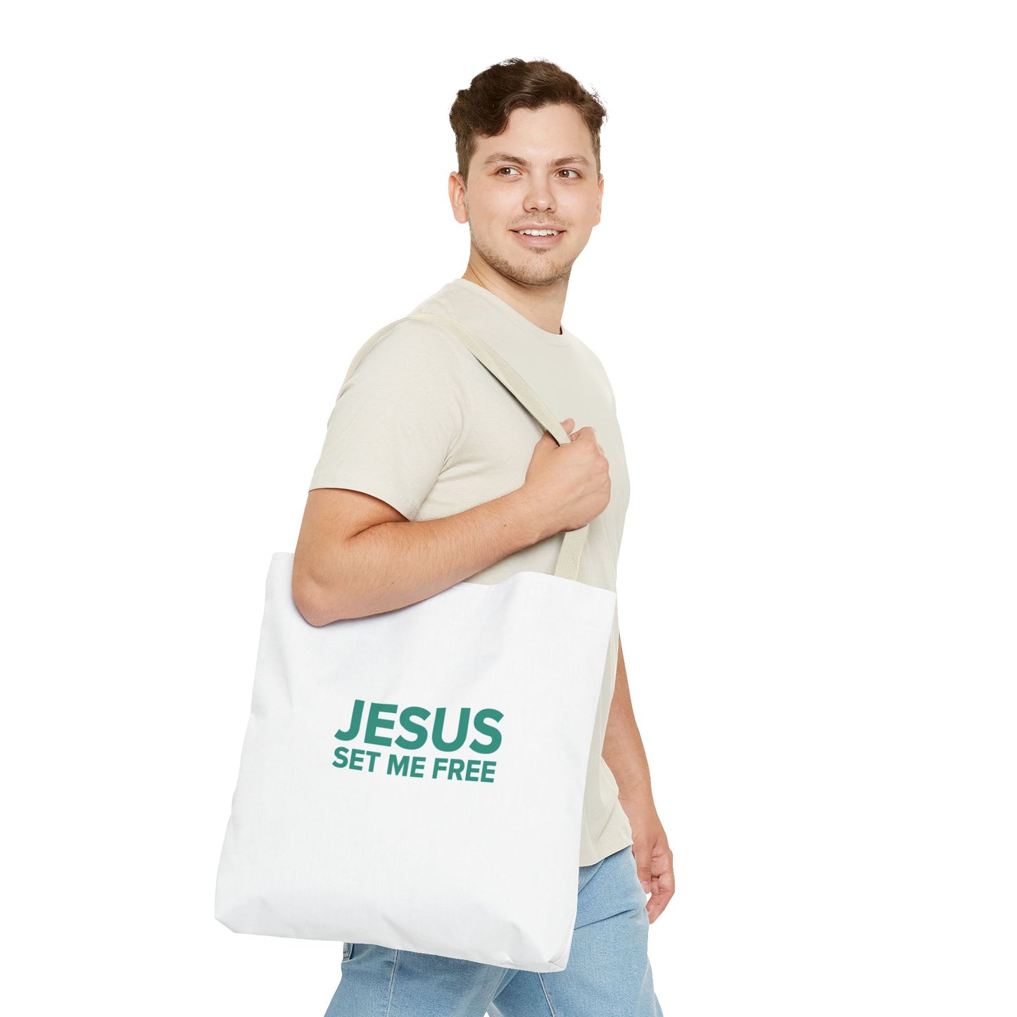 JESUS SET ME FREE Tote Bag (AOP)