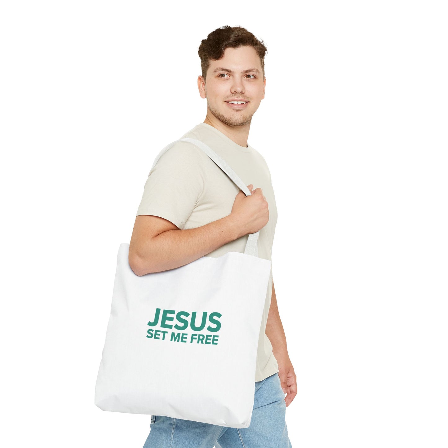 JESUS SET ME FREE Tote Bag (AOP)