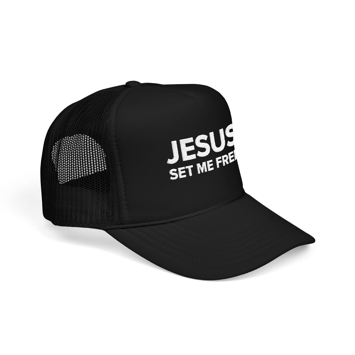 JESUS SET ME FREE Foam Trucker Hat (Embroidery)