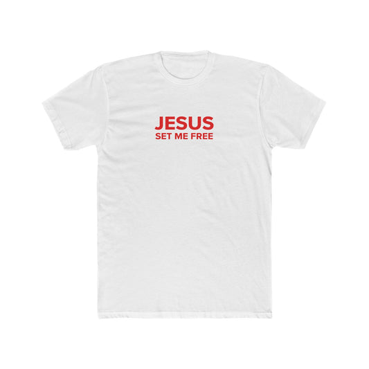 JESUS SET ME FREE Unisex Cotton Crew Tee