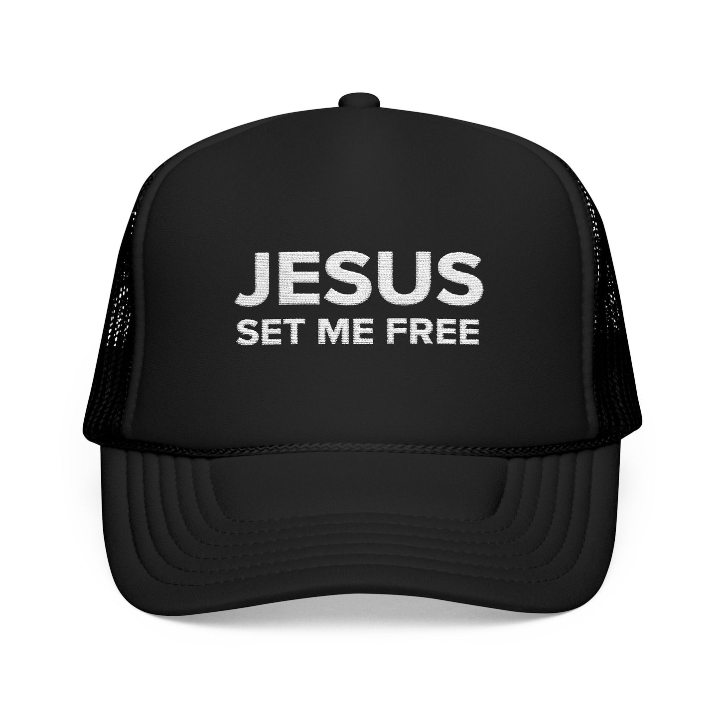 JESUS SET ME FREE Foam Trucker Hat (Embroidery)