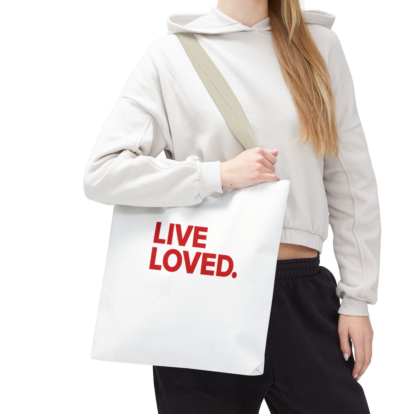 LIVE LOVED. Tote Bag (AOP)