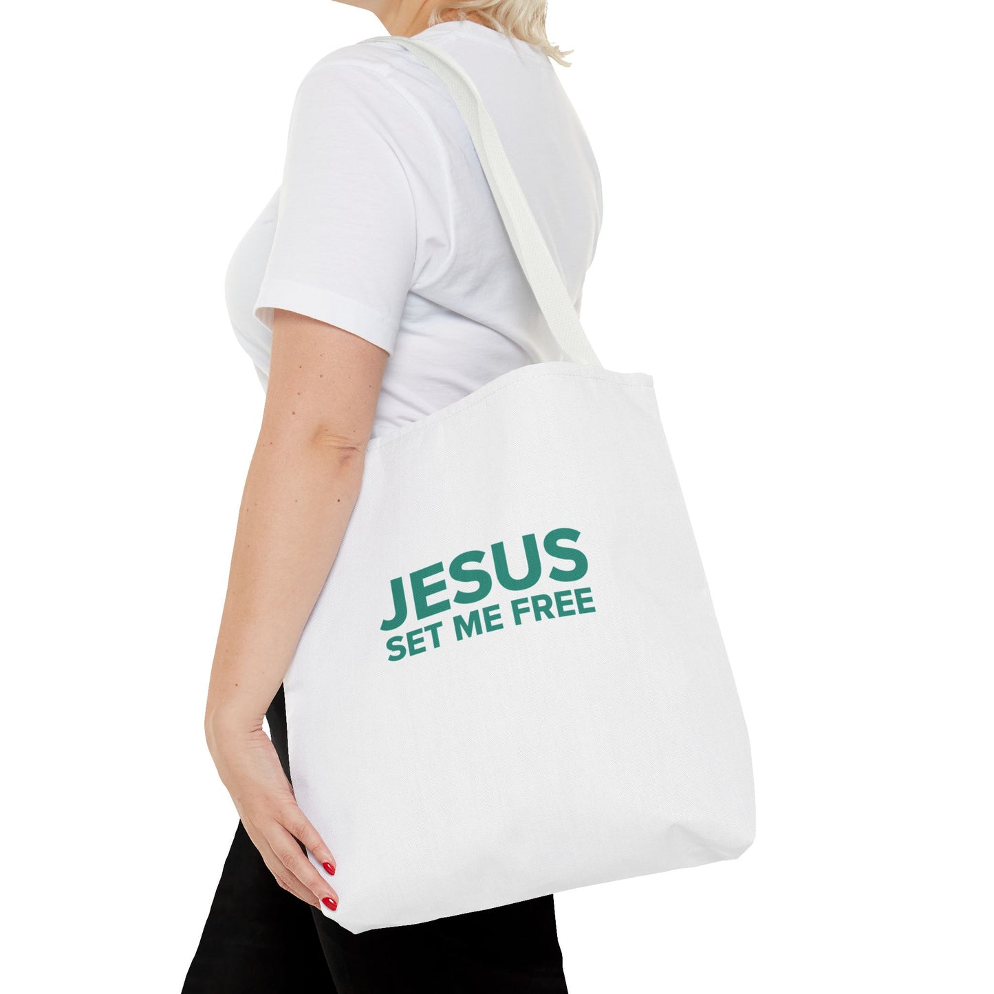 JESUS SET ME FREE Tote Bag (AOP)