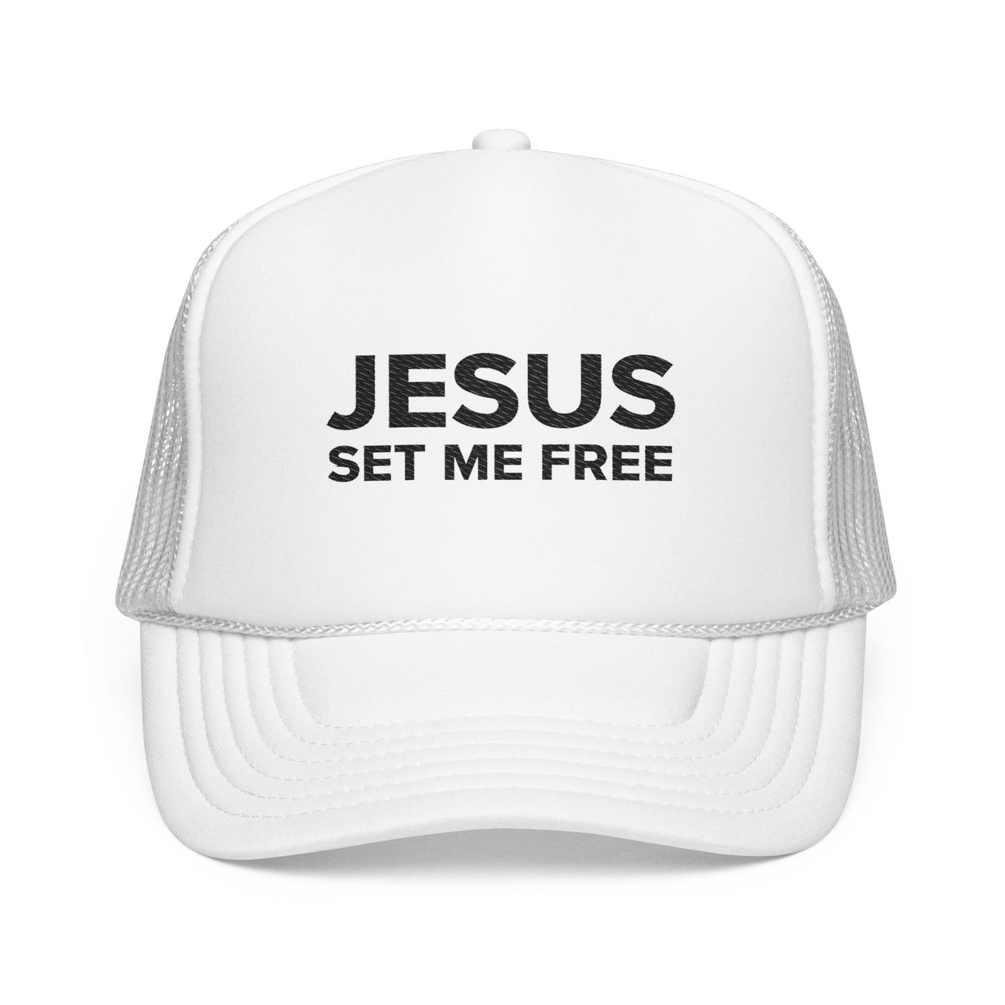 JESUS SET ME FREE Foam Trucker Hat (Embroidery)