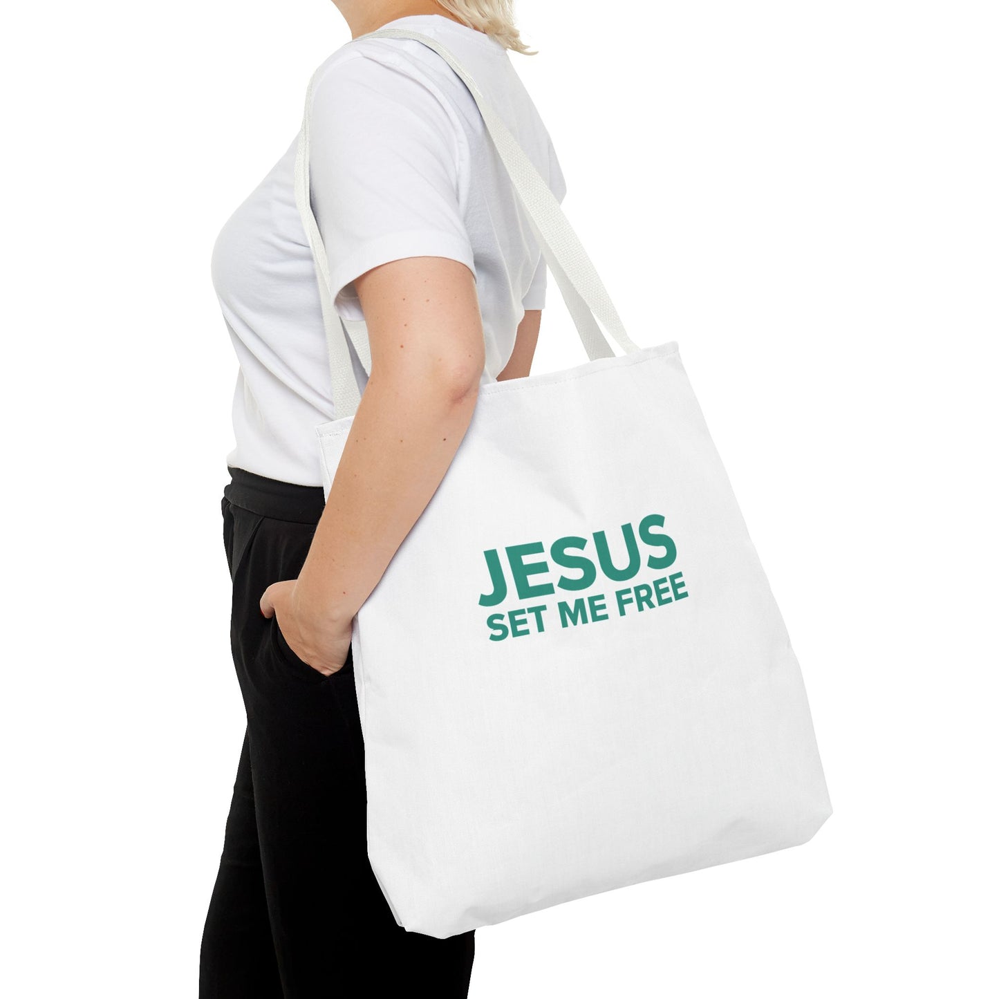 JESUS SET ME FREE Tote Bag (AOP)