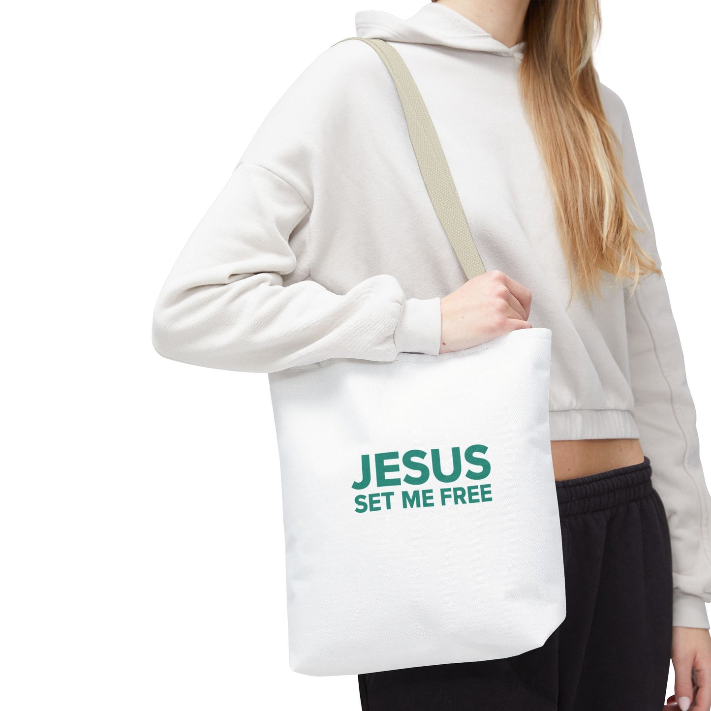 JESUS SET ME FREE Tote Bag (AOP)