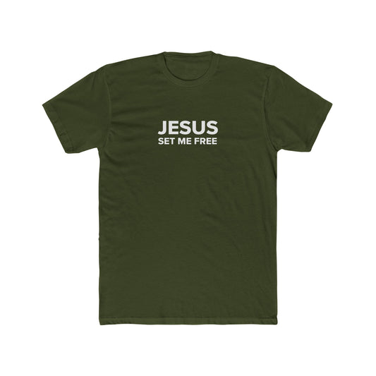 JESUS SET ME FREE Unisex Cotton Crew Tee