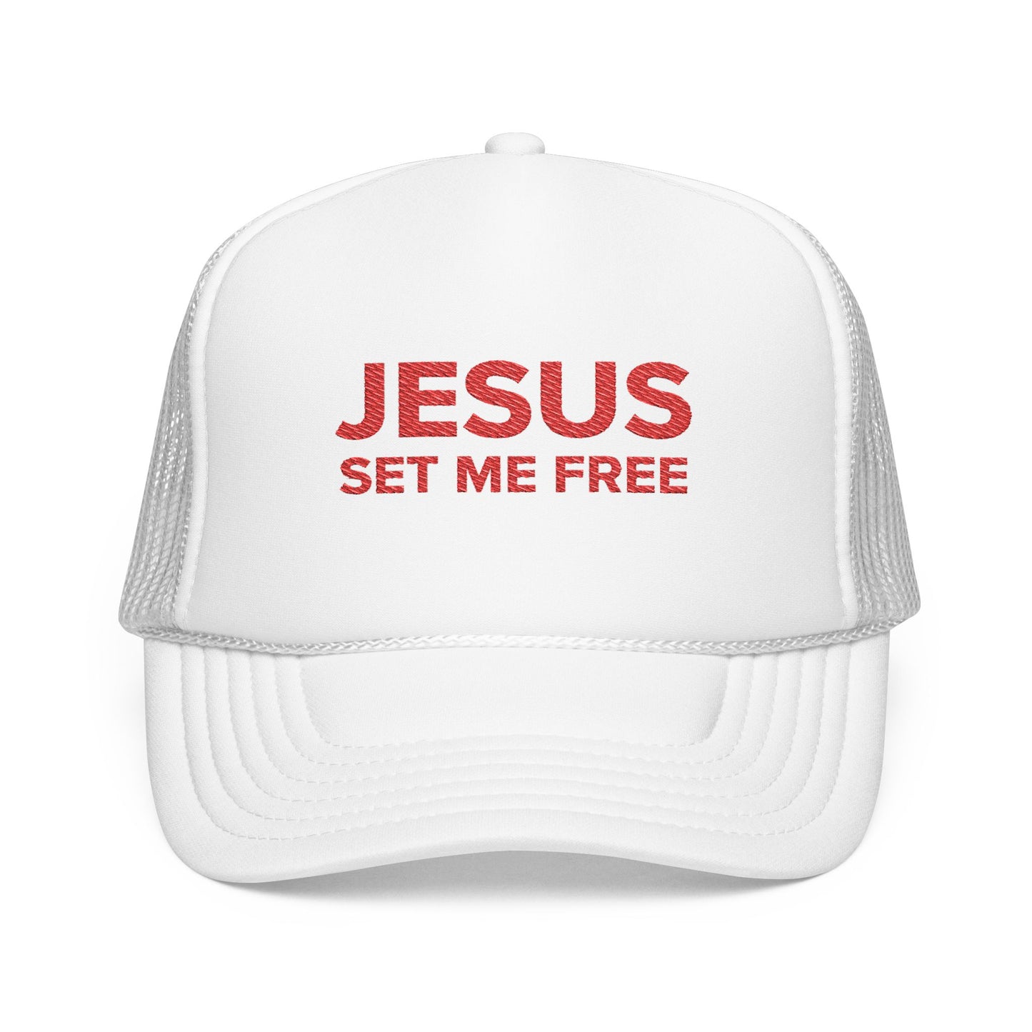 JESUS SET ME FREE Foam Trucker Hat (Embroidery)