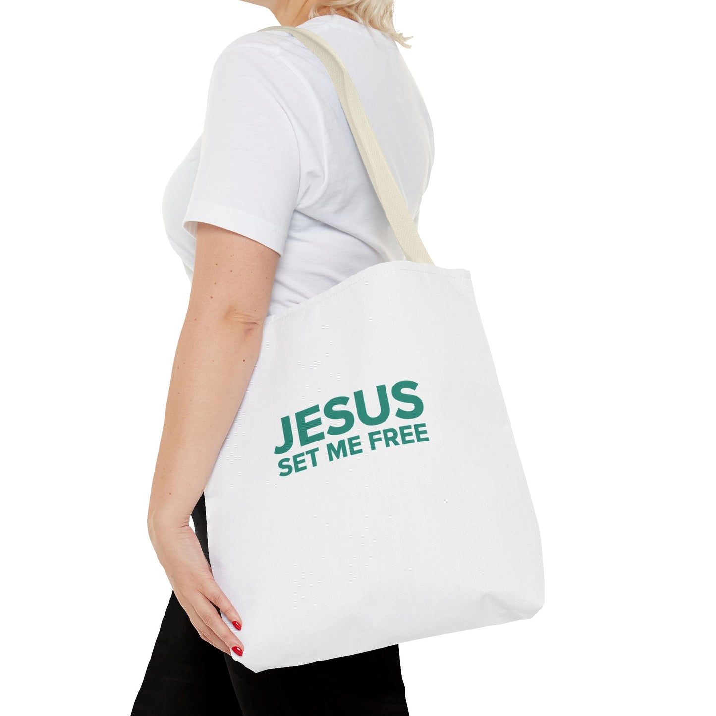 JESUS SET ME FREE Tote Bag (AOP)