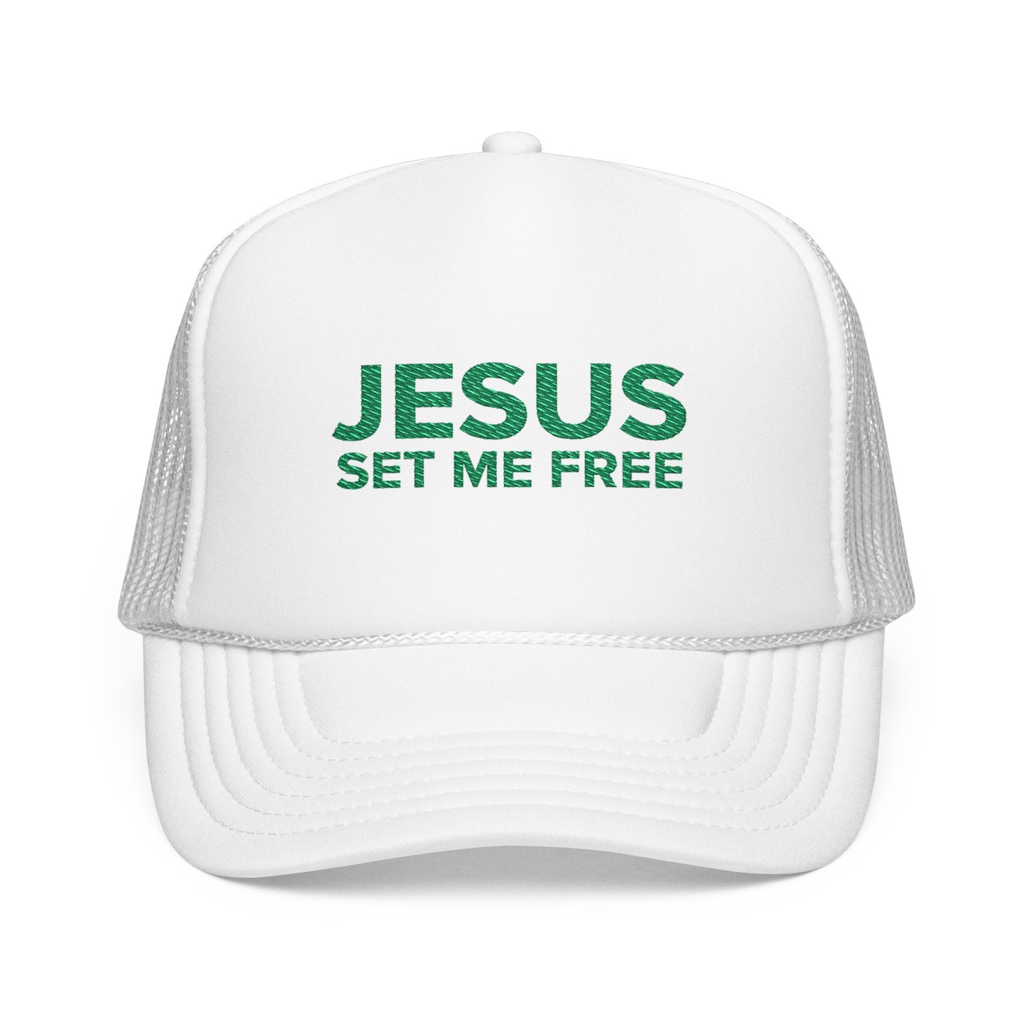 JESUS SET ME FREE Foam Trucker Hat (Embroidery)