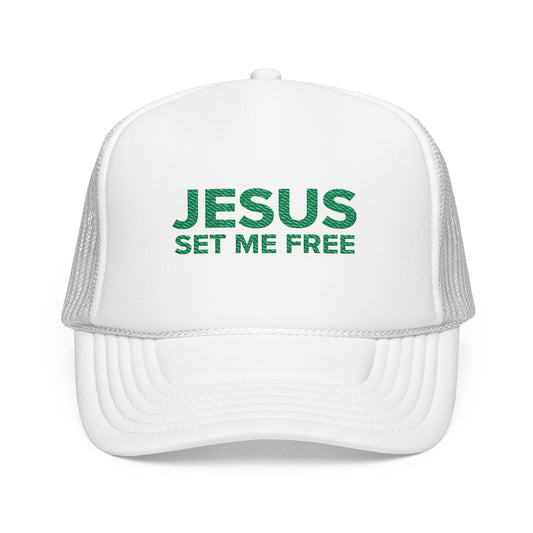 JESUS SET ME FREE Foam Trucker Hat (Embroidery)